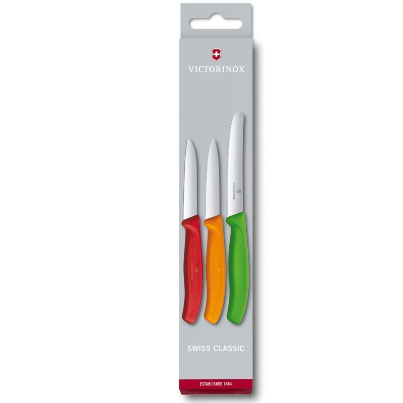 Victorinox Classic 3Pc Paring Set Asst Col Bx Assorted (Green/Orange/Red)