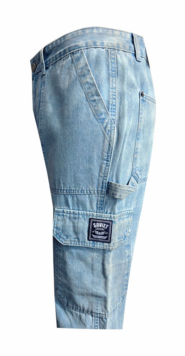 Soviet Mens Rhythm Over Sized Fashion Jeans In Light Indigo