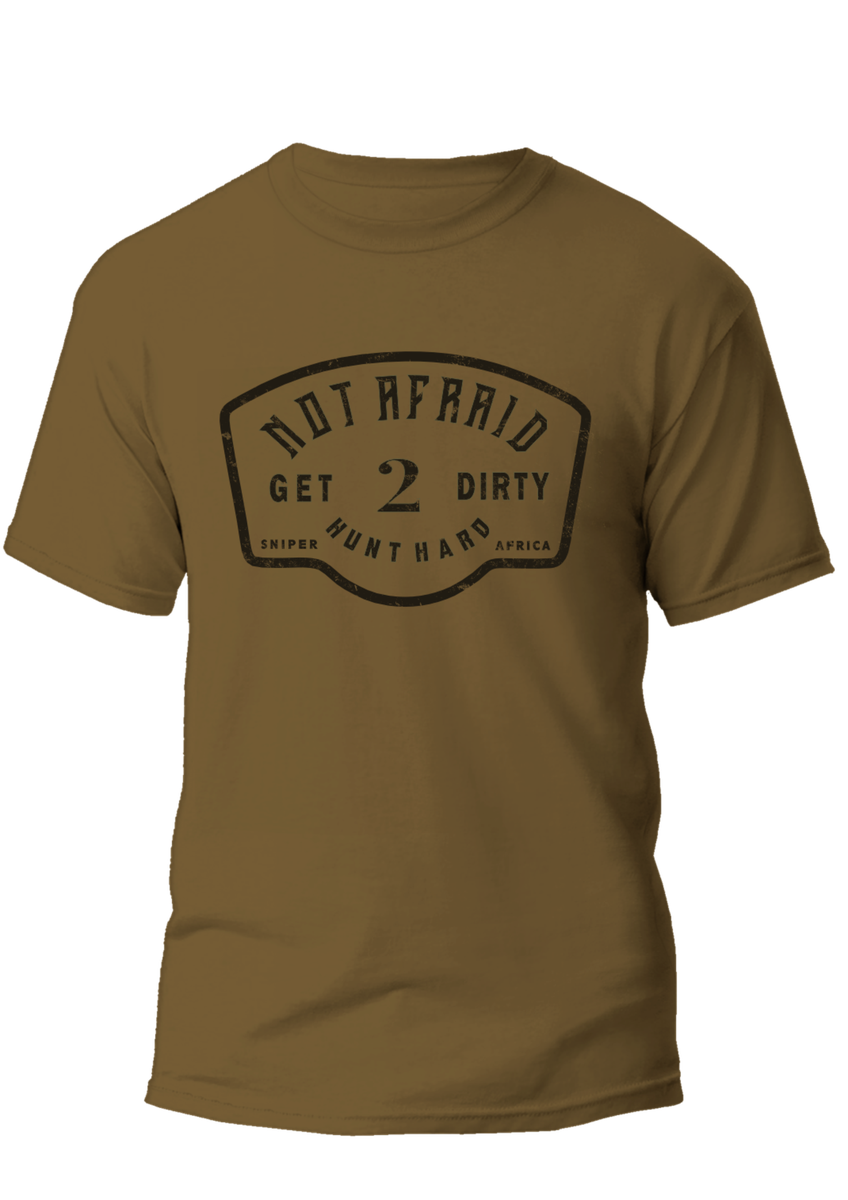 Sniper Mens Not Afraid T-Shirt In Coyote