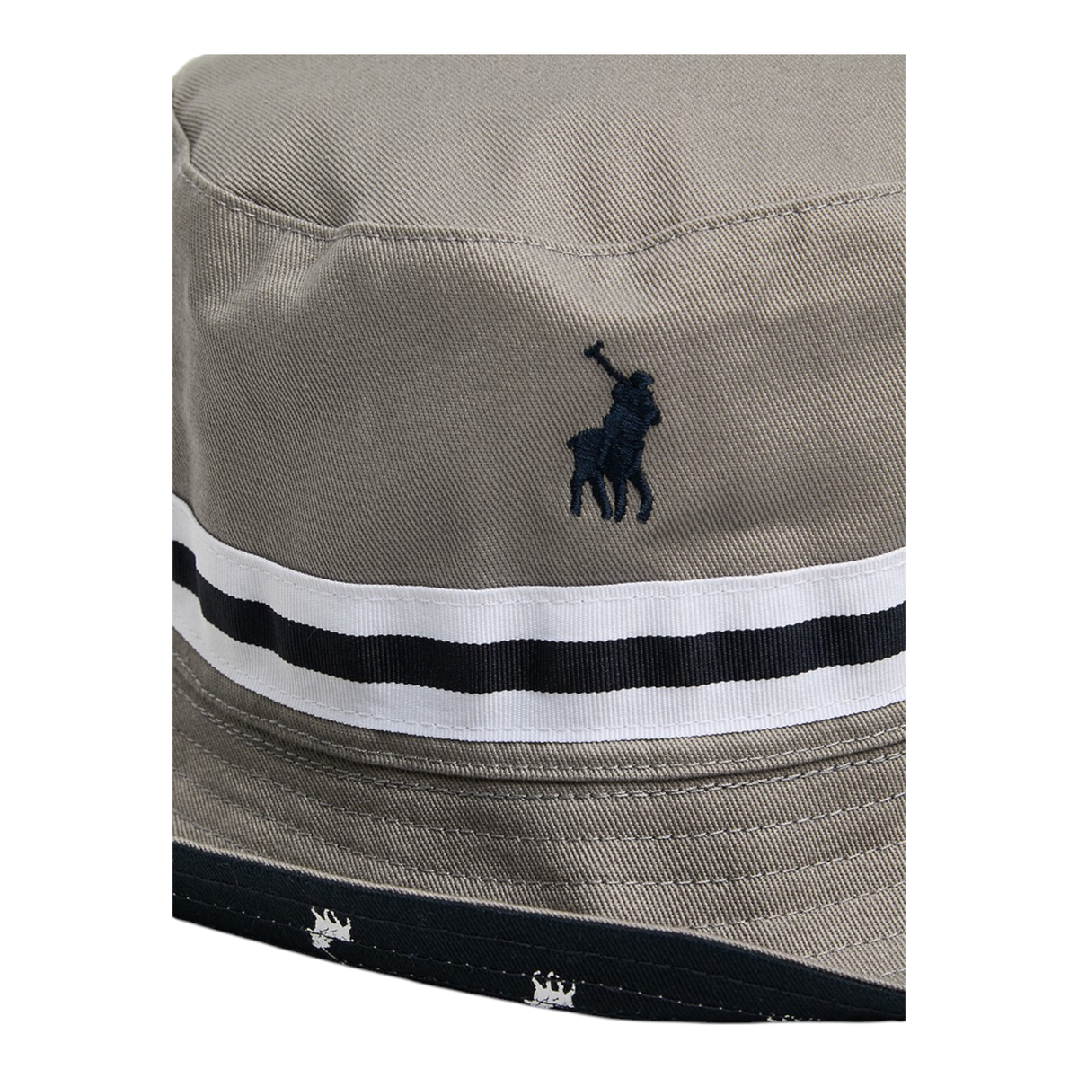 Polo Mens Monogram Reversible Bucket Hat In Grey Multi