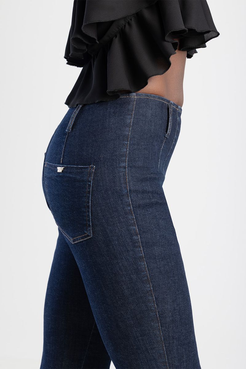 Sissyboy Ladies High Waist Deep Blue Flat Front Skinny Desiz Jean