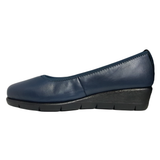Hush Puppies Womens Gracen Cow Leather Shoes In Navy