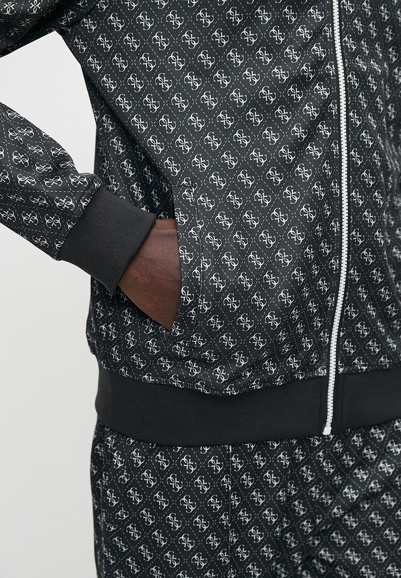 Guess Mens Korbin Full Zip Tracksuit In Black