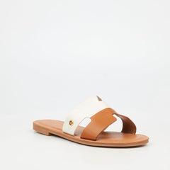 Miss Black Ladies Basil 5 Sandals In Tan