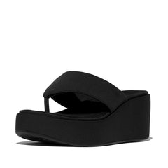 Fitflop Ladies Platforms Wedge Toe-Post Sandals In Black