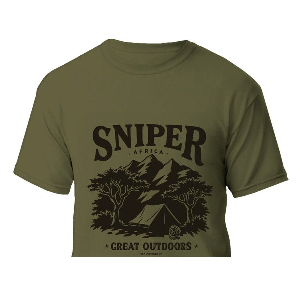 Sniper Mens Great Outdoors T-Shirt In Olive