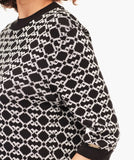 Polo Womens Yumna Monogram Knitted Dress In Black & White