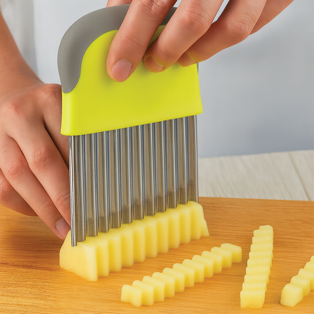 Creative Cooking Crinkle Chip Cutter In Green