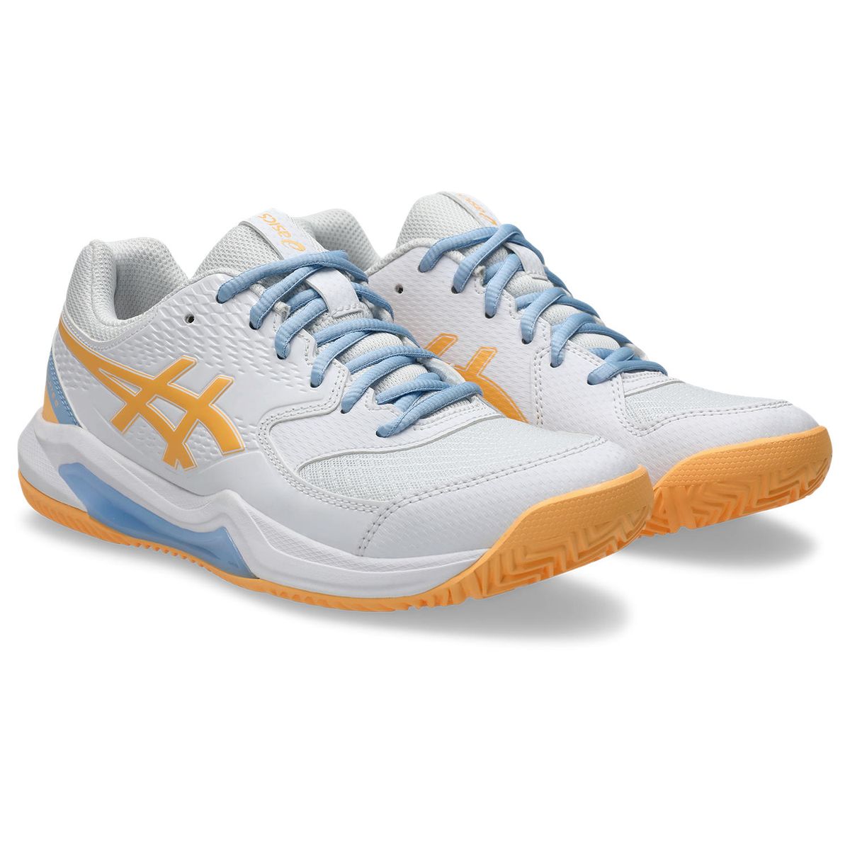 Asics Womens Gel-Dedicate Padel Shoes White/Orange Glow