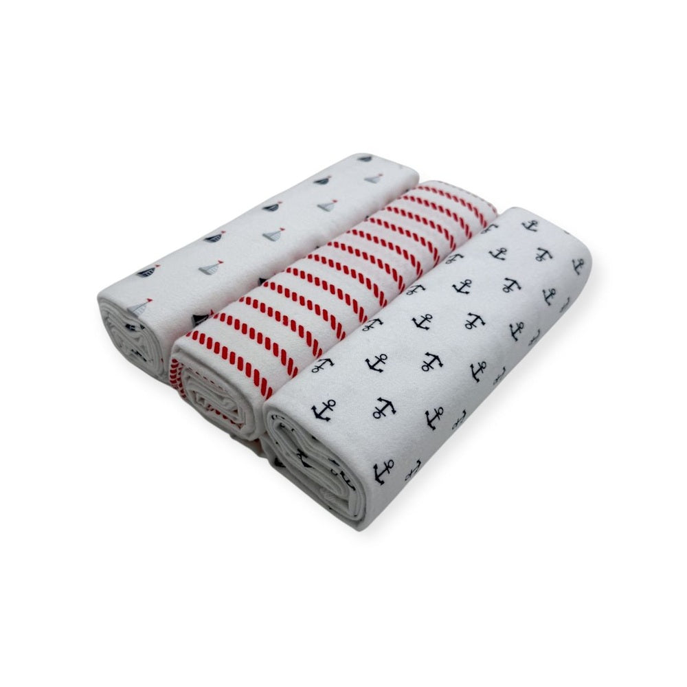 Mother's Choice Unisex Baby Flannel Reciever In red & White