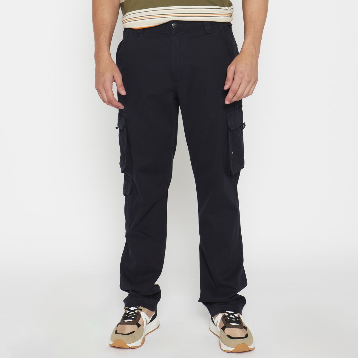 Jeep Mens Bolt Fixed Twill Cargo Pants Black