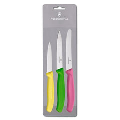 Victorinox Classic 3Pc Prism Paring Set  Assorted (Pink/Green/Yellow)