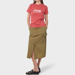 Jeep Womens Organic Applique T-Shirts in Orange