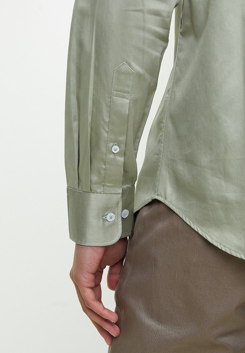 Polo Essential Sateen Shirt For Men In Sage