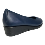 Hush Puppies Womens Gracen Cow Leather Shoes In Navy