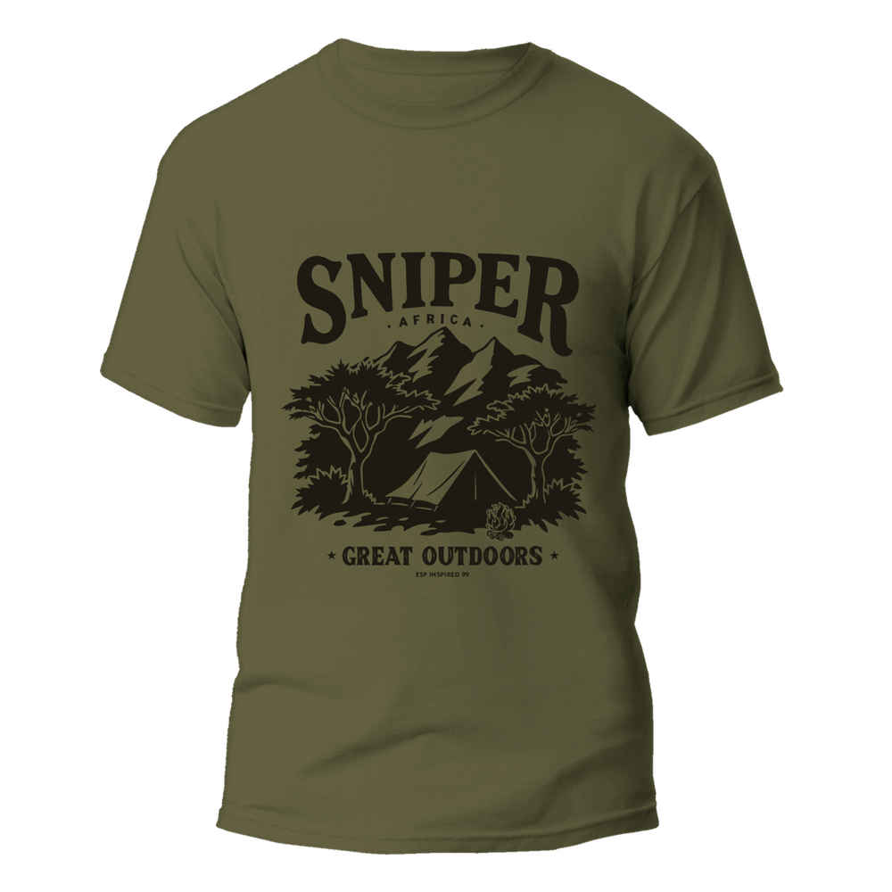 Sniper Mens Great Outdoors T-Shirt In Olive
