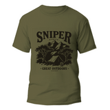 Sniper Mens Great Outdoors T-Shirt In Olive