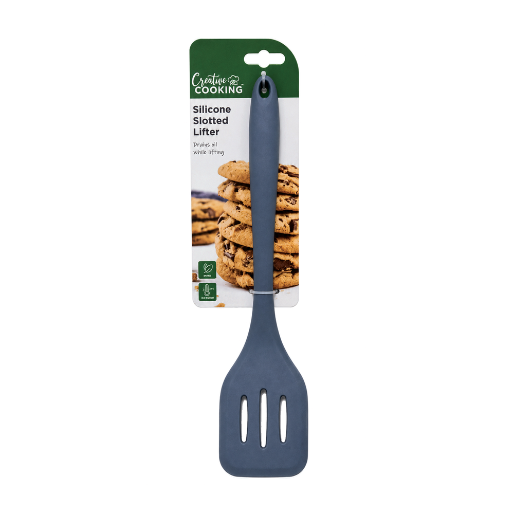 Creative Cooking Large Silicone Slotted Lifter In Slate