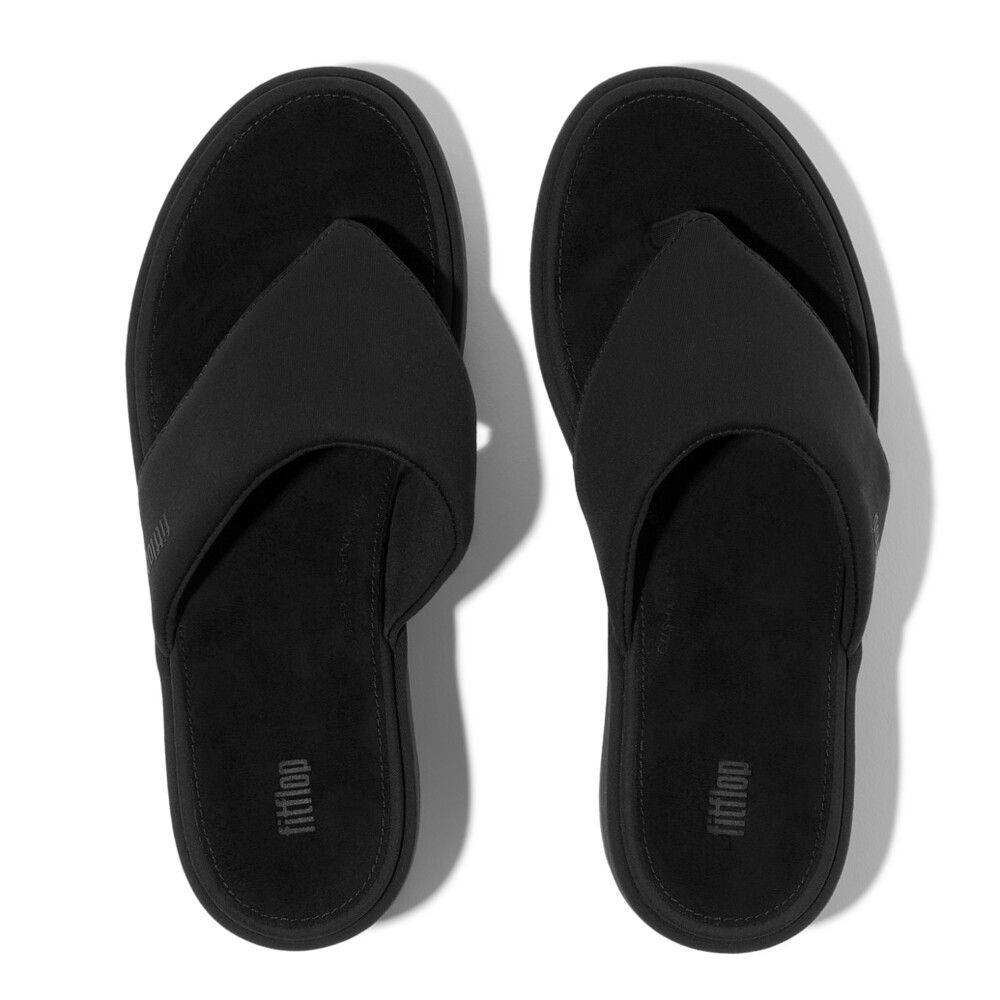 Fitflop Ladies Platforms Wedge Toe-Post Sandals In Black