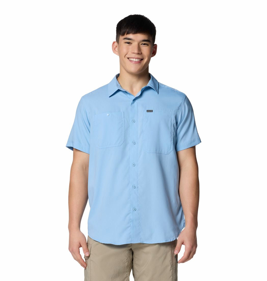 Columbia Mens Silver Ridge Utility Lite Shirt In Light Blue