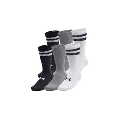 Under Armour Unisex Essential 6 Pack Socks In Grey and Black