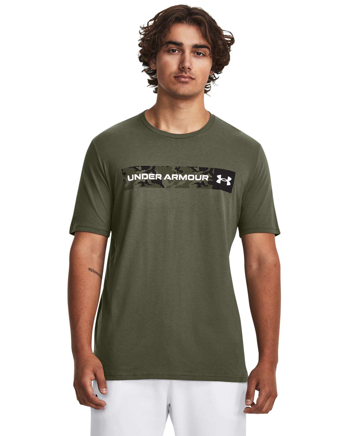 Under Armour 1376830 Camo Chest Stripe Ss 390 Olive