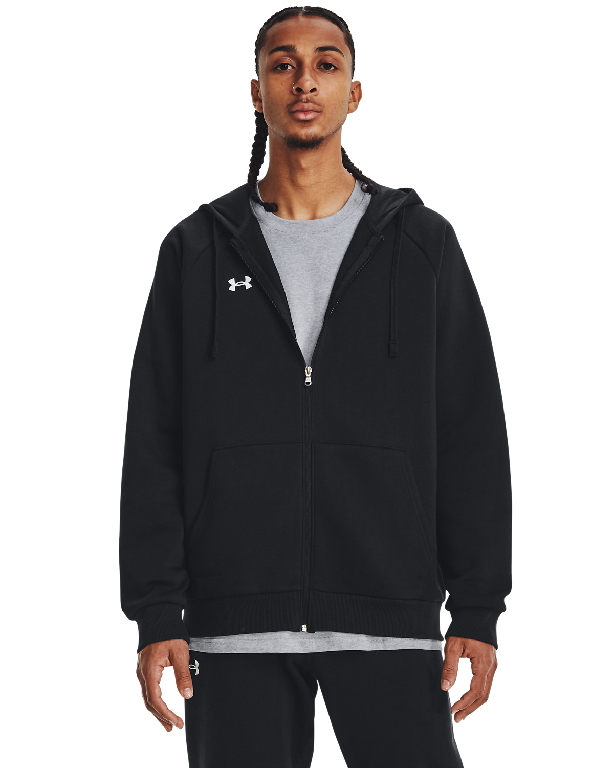 Under Armour 1379767 Rival Fleece Fz Hoodie 001 Black