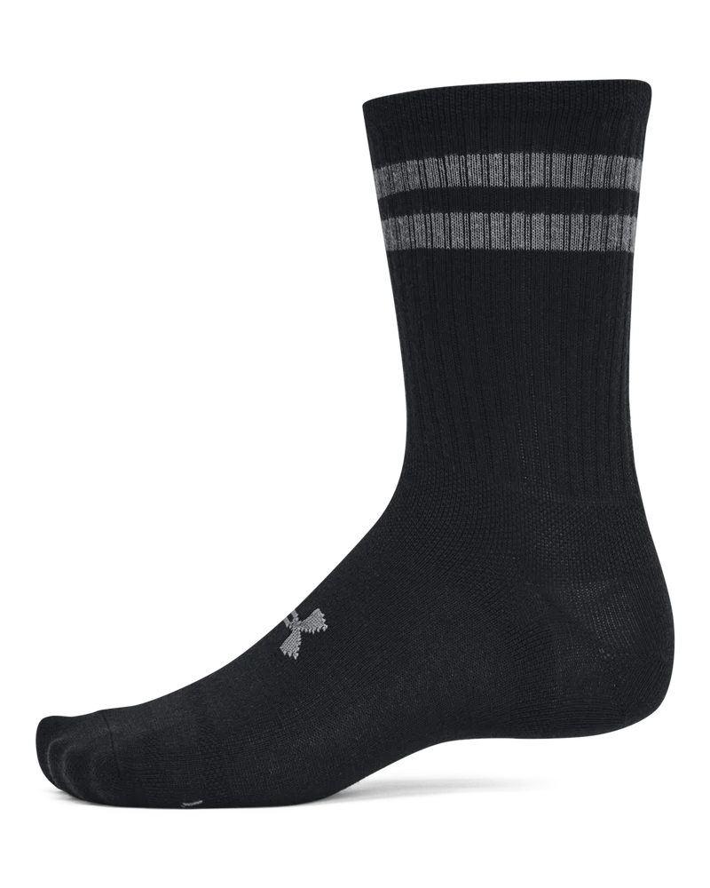 Under Armour Unisex Essential 6 Pack Socks In Black