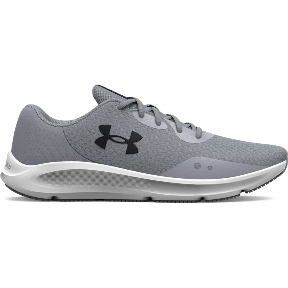 Under Armour Mens Charged Pursuit 3 Sneker In Grey/White