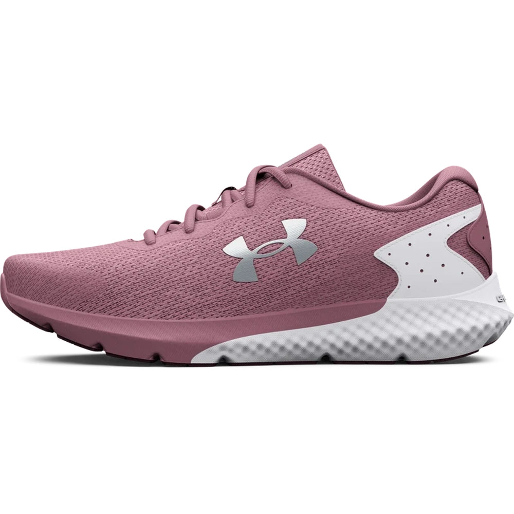 Under Armour Womens Charged Rouge 3 Knit Sneakers In Pink/White
