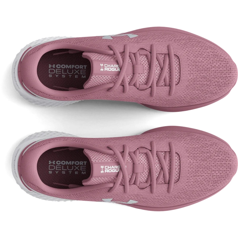 Under Armour Womens Charged Rouge 3 Knit Sneakers In Pink/White