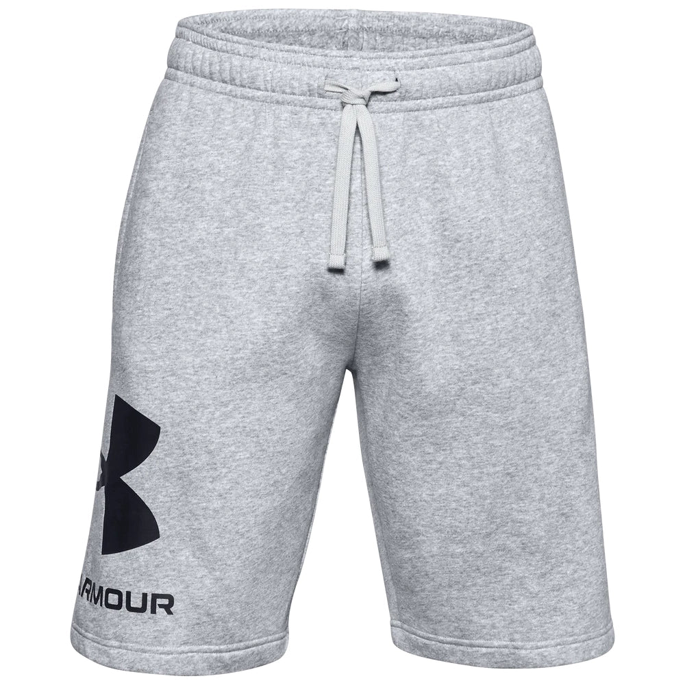 Under Armour Mens Rival Fleece Big Logo Shorts In Grey