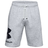 Under Armour Mens Rival Fleece Big Logo Shorts In Grey