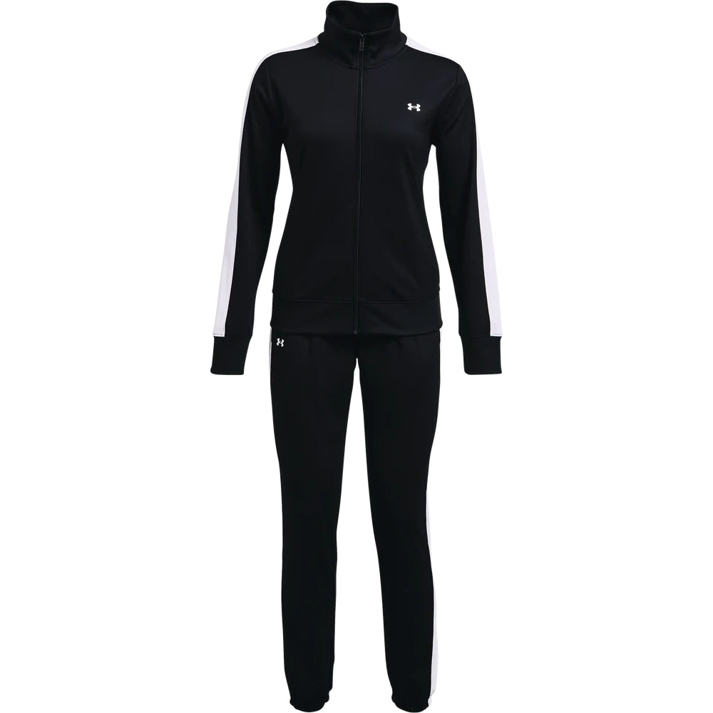 Under Armour Womens Tricot Tracksuit In Black & White