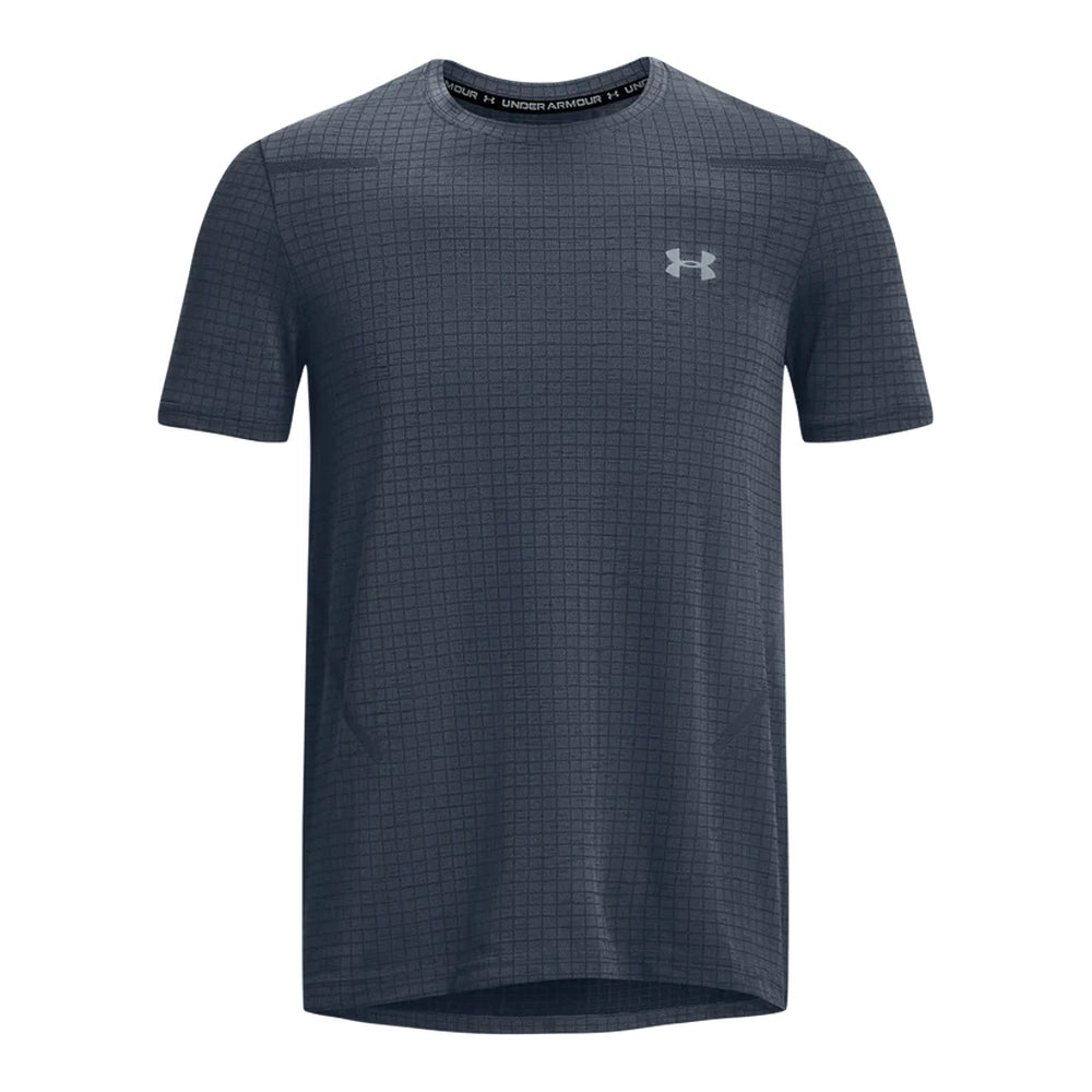 Under Armour Mens Seamless Grid Short Slleves T-Shirt In Downpour Gray