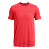 Under Armour Mens Seamless Grid Short Sleeves T-Shirt In Red