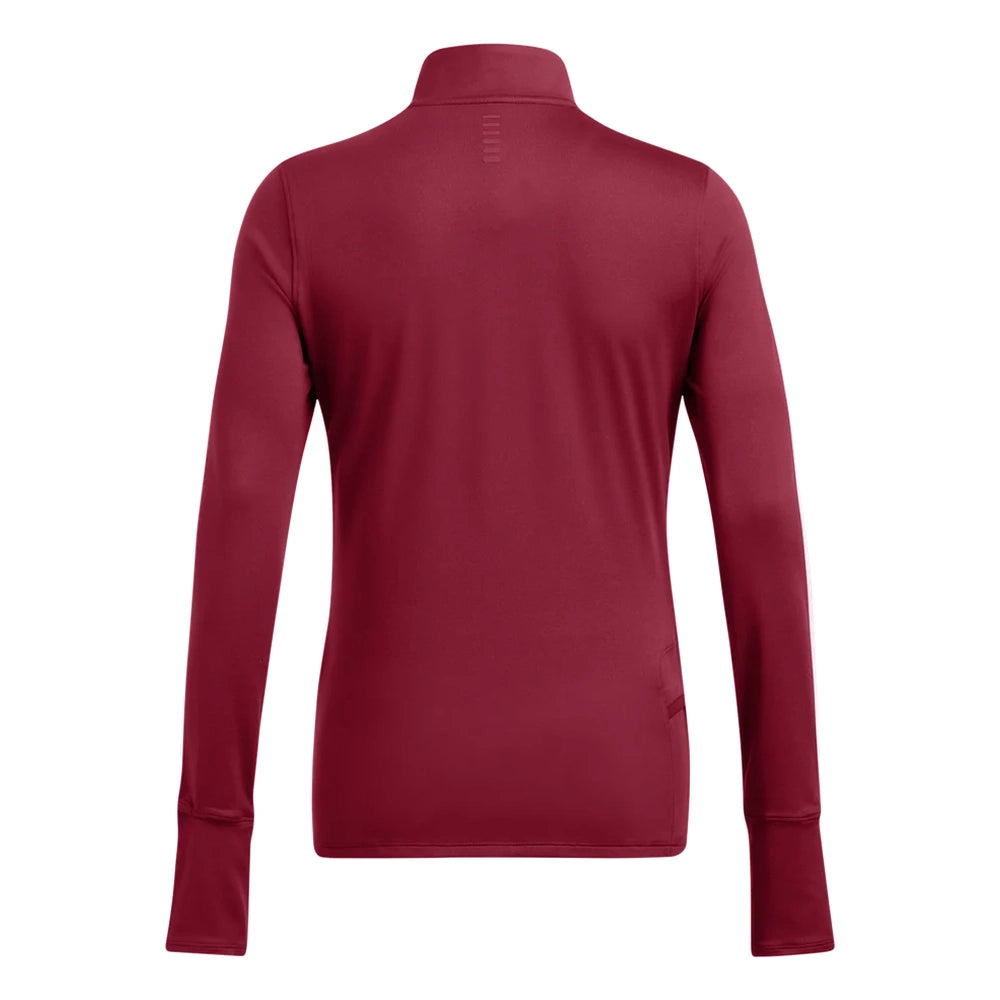 Under Armour Womens Qualifier Run ½ Zip T-Shirt In Maroon
