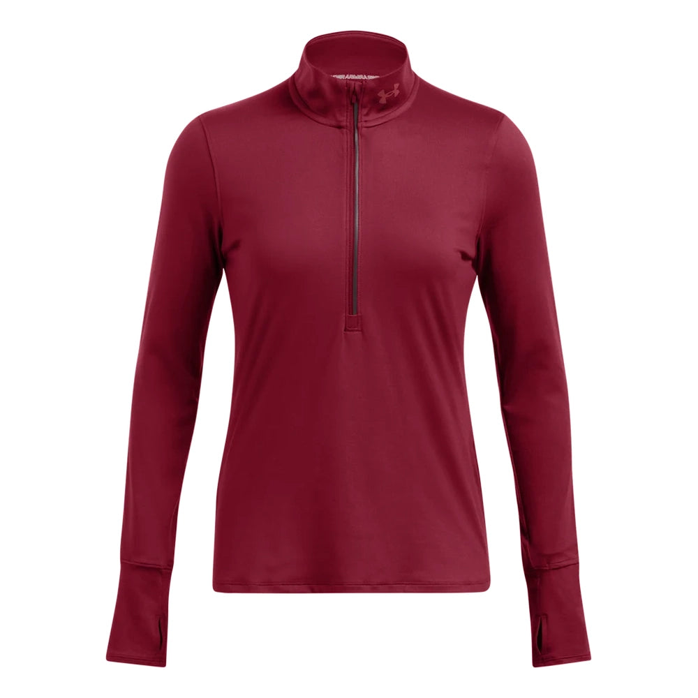 Under Armour Womens Qualifier Run ½ Zip T-Shirt In Maroon