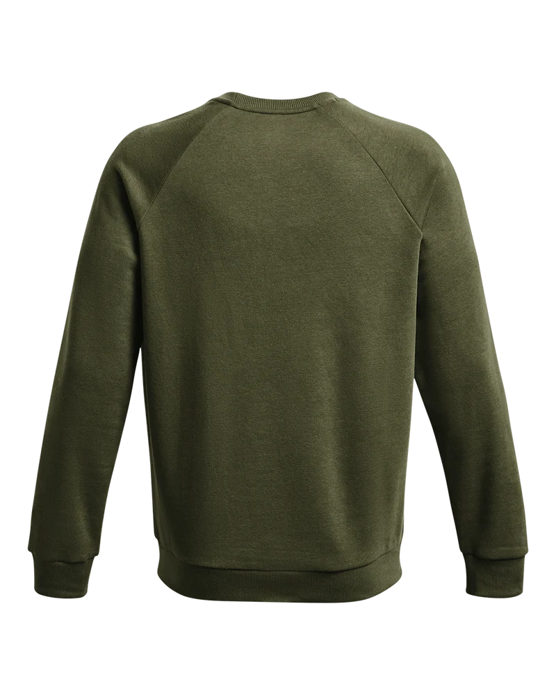 Under Aromour Men Rival Fleece Crew Marine Od Green/White