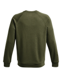 Under Aromour Men Rival Fleece Crew Marine Od Green/White