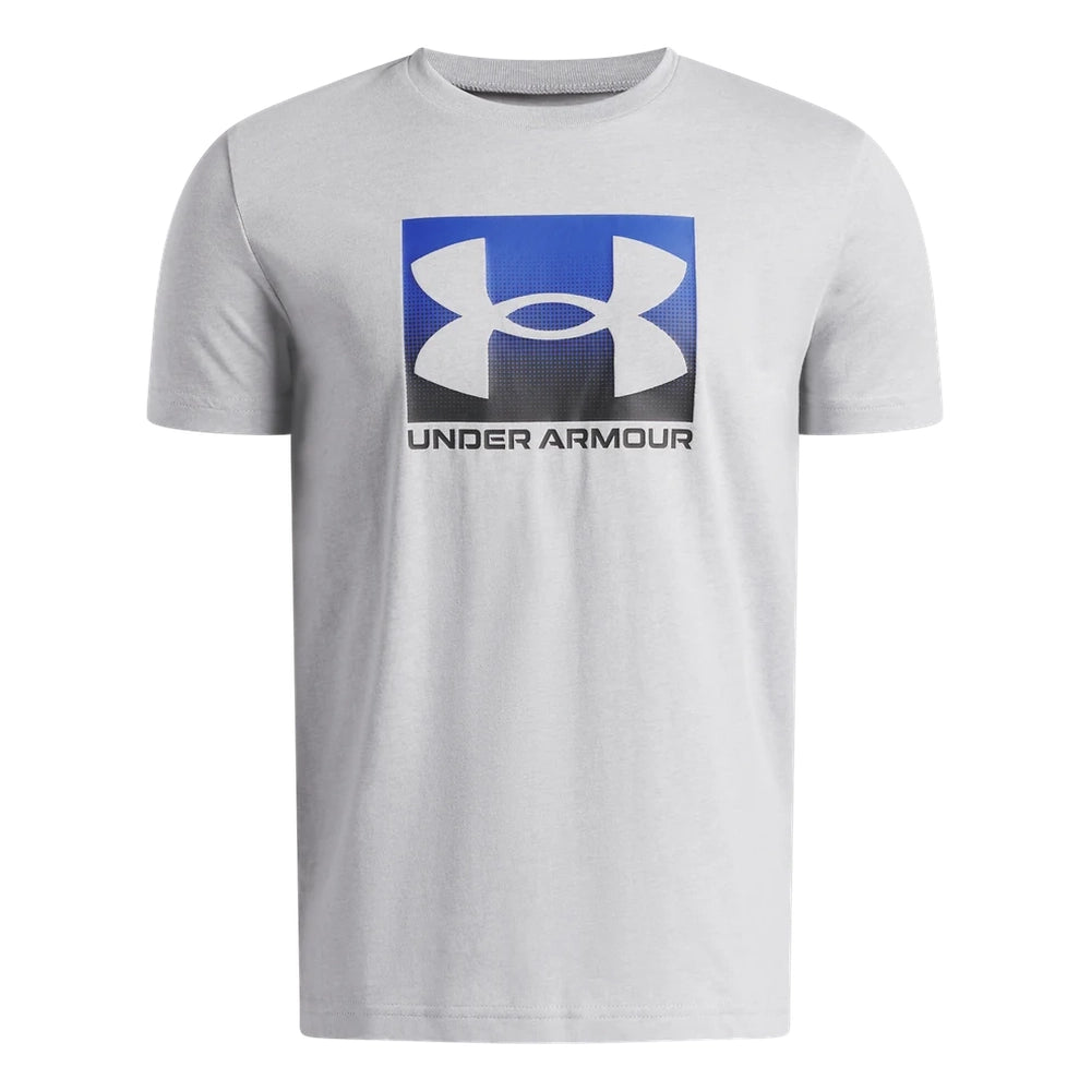Under Armour Boys Boxed Sports Update Short Sleeves T-Shirt In Grey/Blue Black