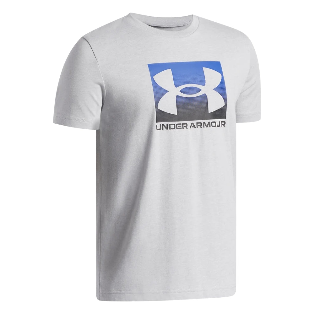Under Armour Boys Boxed Sports Update Short Sleeves T-Shirt In Grey/Blue Black