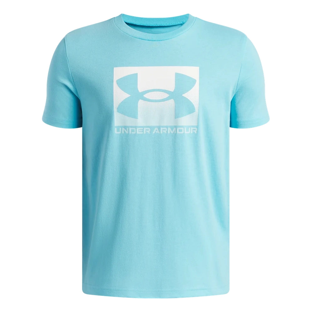 Under Armour Boys Boxed Sports Update Short Sleeves T-Shirt In Blue/White