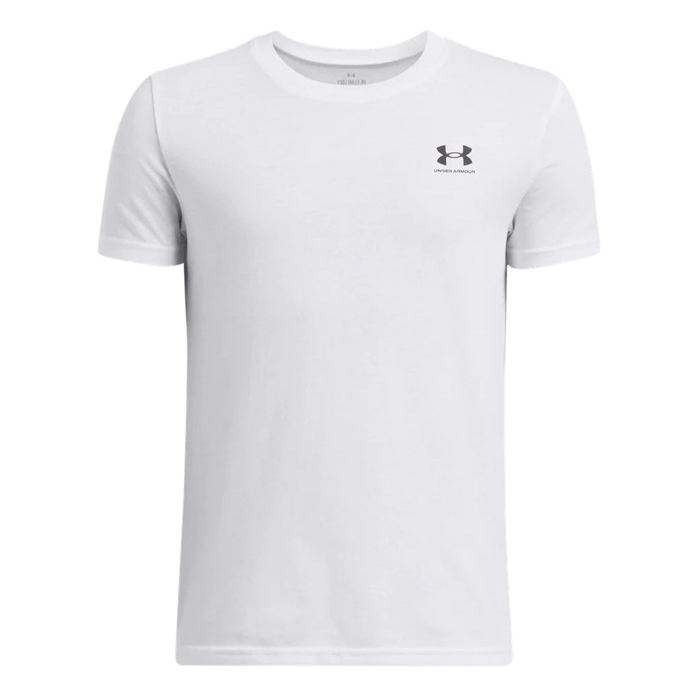Under Armour Boys  Sportstyle Left Chest Short Sleeves T-Shirt In White