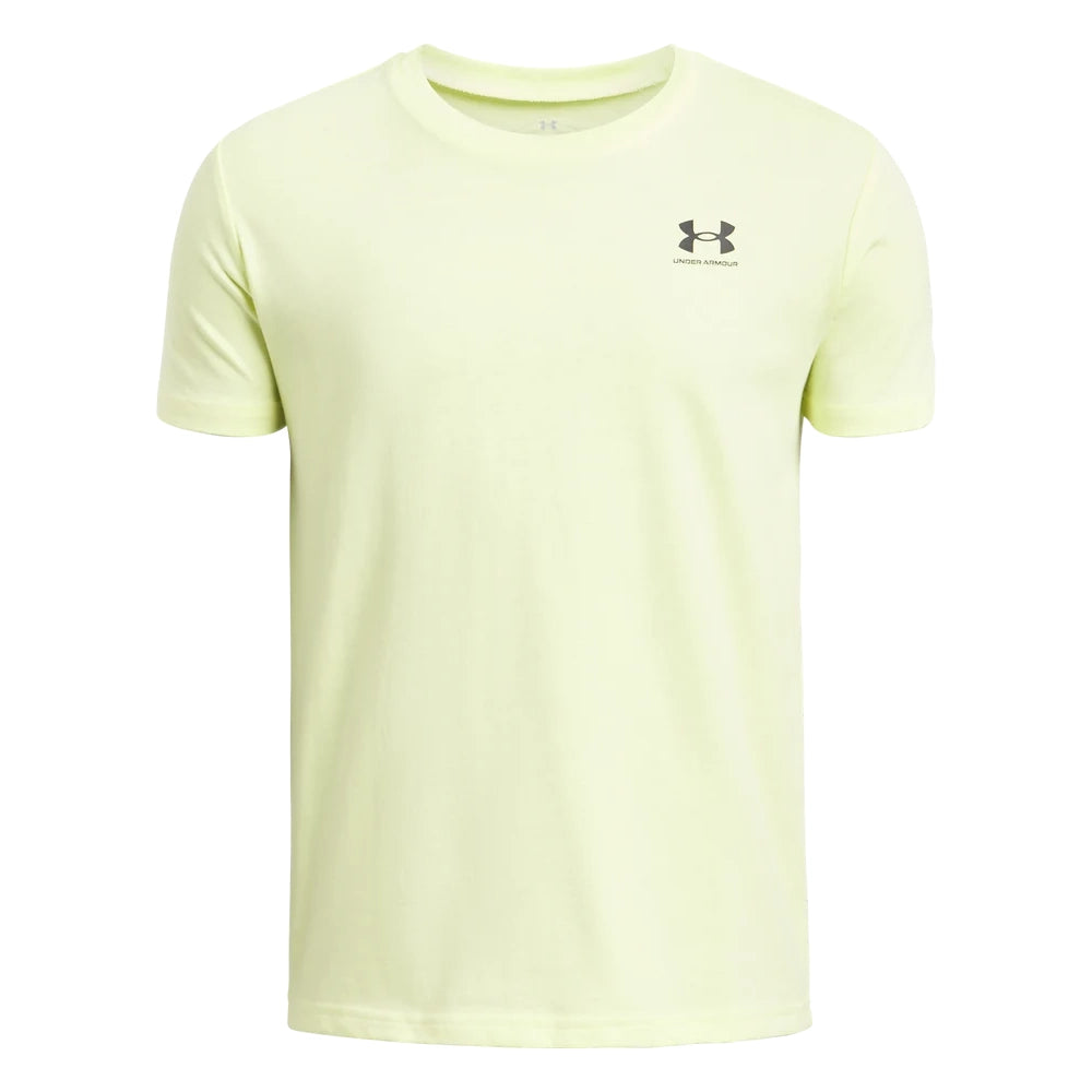 Under Armour Boys Sportstyle Lefft Chest Short Sleeves T-Shirt In Sonic Yellow