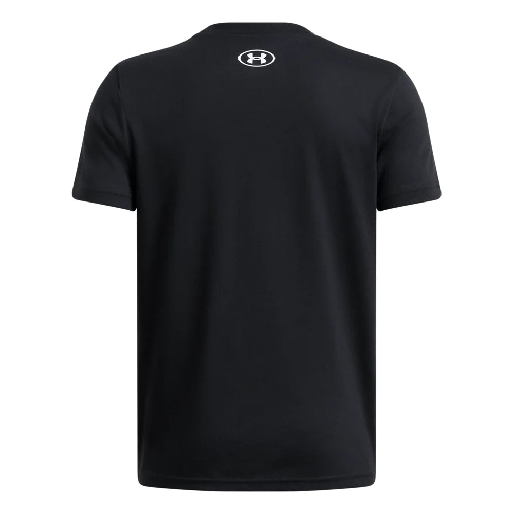 Under Armour Boys Logo Wordmark Short Sleeves T-Shirt In Black