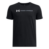 Under Armour Boys Logo Wordmark Short Sleeves T-Shirt In Black