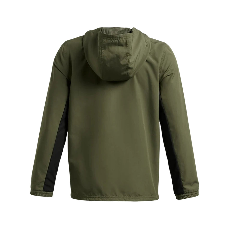 Under Armour Boys Rival Woven Jacket In Olive