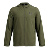 Under Armour Boys Rival Woven Jacket In Olive