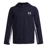 Under Armour Boys Rival Woven Jacket In Navy